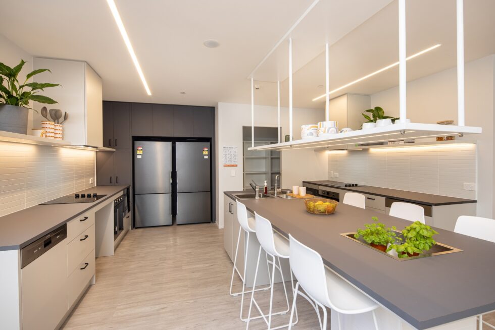 Shared kitchen and dining area