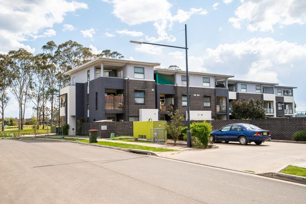 Three storey building on suburban street