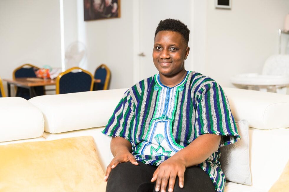 Portrait of a customer at home