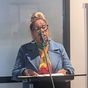 Elder Jacqui Jarrett giving a Welcome to Country